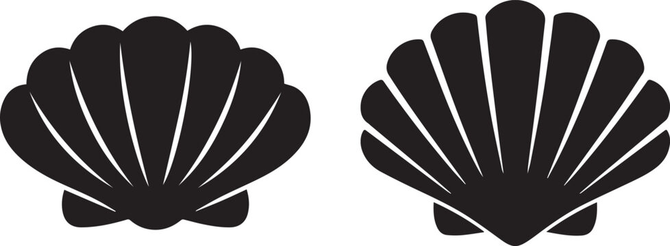 Black scallop shells vector illustration Vector