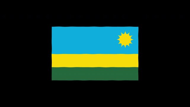 Rwanda flag waving animation