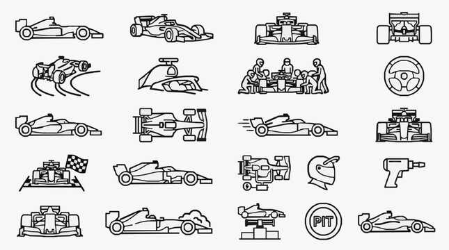 Modern Racing and Pit Crew Iconography A Comprehensive Visual Guide to Motorsport Elements and Equipment
