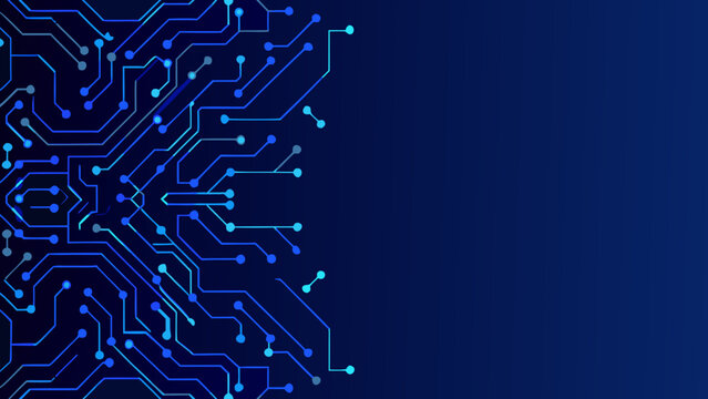 Intricate circuit board pattern on a dark blue background a detailed vector illustration for technological themes abstract