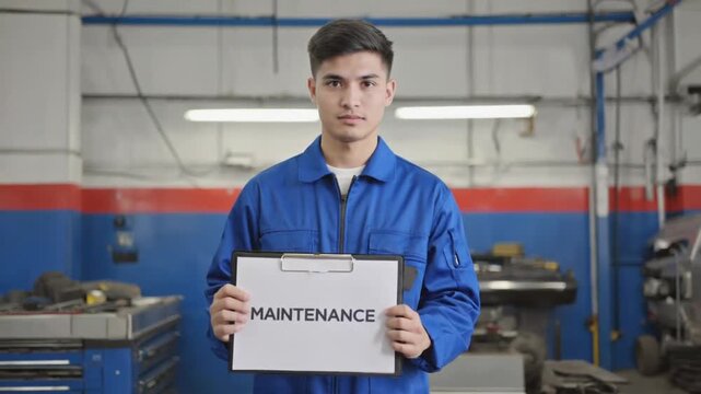 "Maintenance" document in a car workshop.
