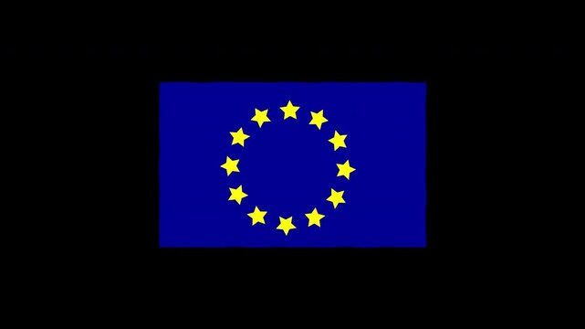 Waving European Union flag animation