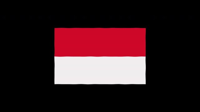 Waving Indonesia Flag Animation