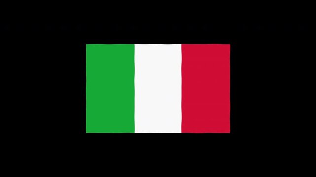 Waving Italian Flag Animation