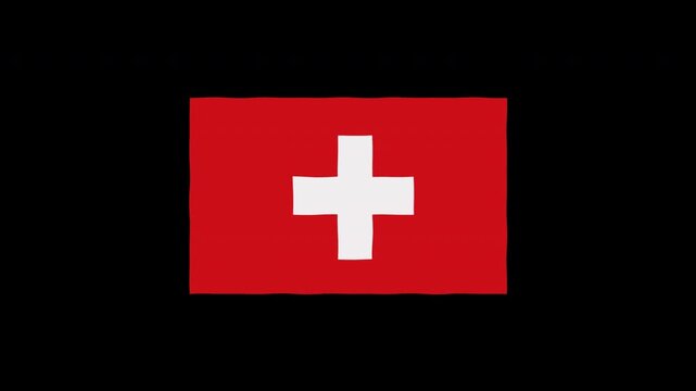Waving Switzerland Flag Animation