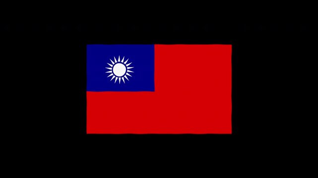 Waving Taiwan Flag Animation