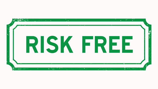 Green vintage stamp style risk free guarantee text design isolated