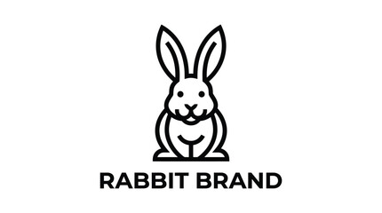 Fototapeta premium Minimalist Rabbit Logo Design for Branding.