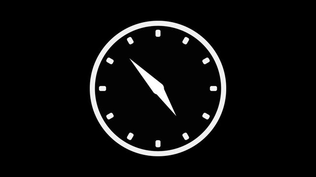 Minimal analog clock face with simple hands and no numbers animation