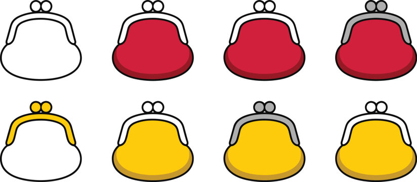 Wallet icon illustration featuring coin purse and money storage symbols for financial concepts.