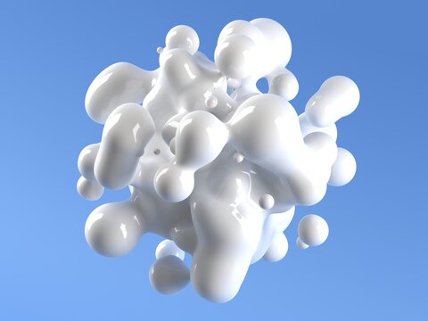Bright Blue Background With White Bubble Shapes Floating Gently