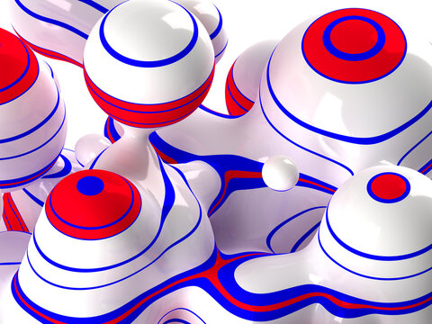 Colorful Abstract Shapes and Lines in a 3D Digital Design