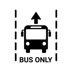 Bus only lane traffic road marking symbol with transport, transportation © saidul islam