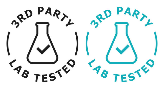 3rd party lab tested vector icon