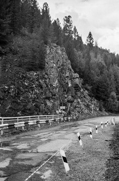 Road Below Rocky Slope