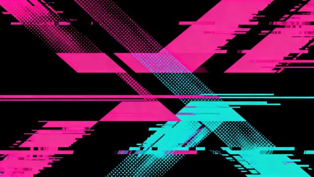 Abstract geometric pattern with glitch effect