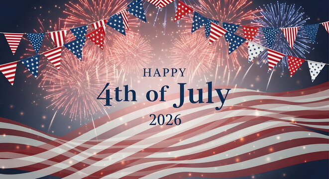 4th of July banner template for patriotic celebration