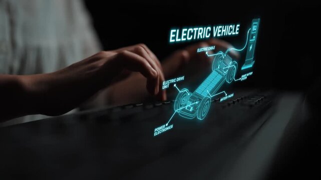 Structure of electric car showing battery system, traction motor, control units, and charging station for understanding EV functionality and energy flow Marrow