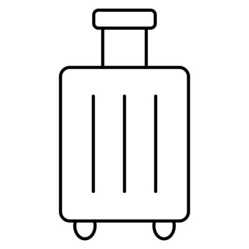 Suitcase Icon Minimal Line Art Illustration