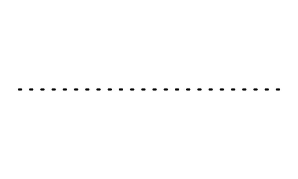 Minimalist dotted line vector illustration, a simple and clean design featuring a straight horizontal row of evenly spaced black dots, perfect for graphic elements and dividers.
