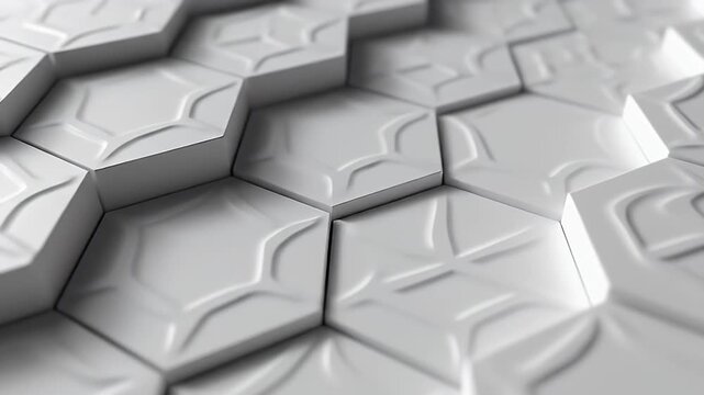 White geometric 3D pattern wall tile texture.