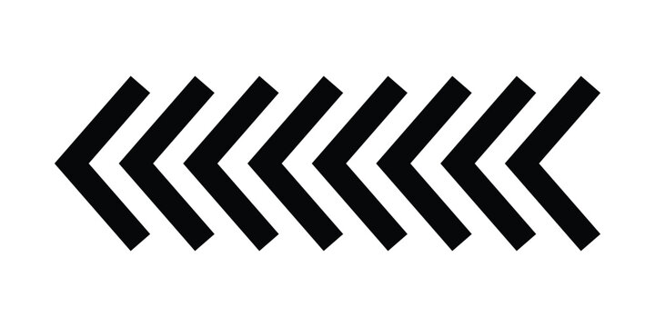 Black arrow chevrons pointing left in a repeating pattern Vector