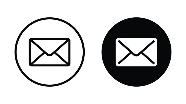 Email message envelope icon set with outline and solid style for digital communication platforms