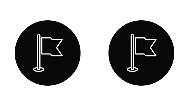 Location flag marker icon set for map navigation and point of interest digital interface design