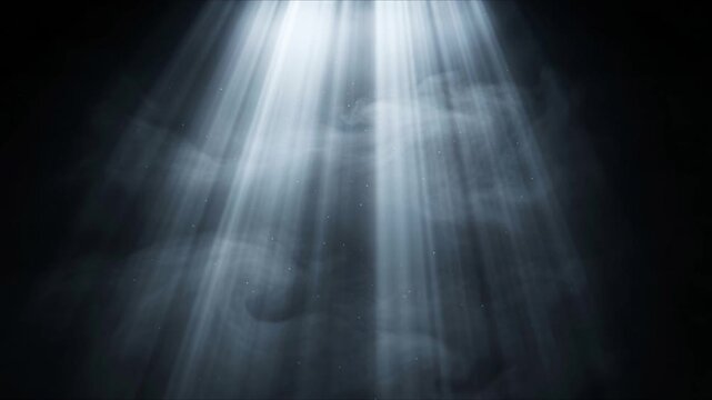 Light Rays creating elegant volumetric illumination through atmospheric mist with cinematic depth and seamless ambient motion