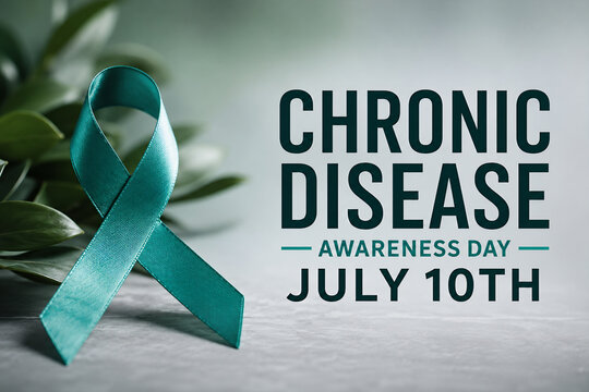 Chronic Disease Awareness Day July 10th teal awareness ribbon