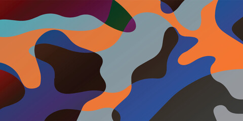 Abstract colorful camouflage pattern with organic shapes. © Fendik eps