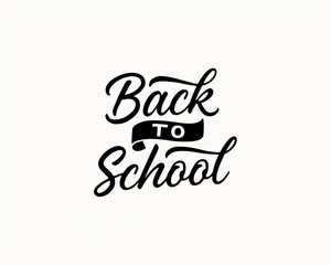 Obraz premium Back to school calligraphy lettering design, minimalist black typographic text vector illustration on isolated white background for banner, card and print template.
