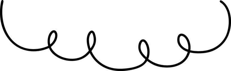 Minimalist hand drawn decorative swirl divider line in black, isolated on a white background. Ideal for page dividers, invitations, greeting cards, wedding stationery, scrapbooking, branding, logos, s © RN Art