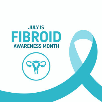July Fibroid Awareness Month Medical Awareness Ribbon Design