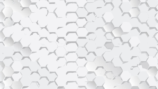 Honeycomb pattern with subtle shadows on a white background