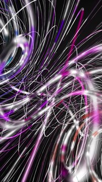 Fantastic vertical video animation with stripe wave object in slow motion, 2304x4096 loop 4K