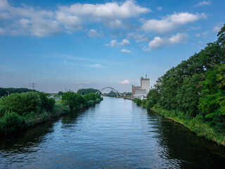 Fototapeta premium Nettelhorster brug over het Twentekanaal in Lochem, Achterhoek, Gelderland province, The Netherlands