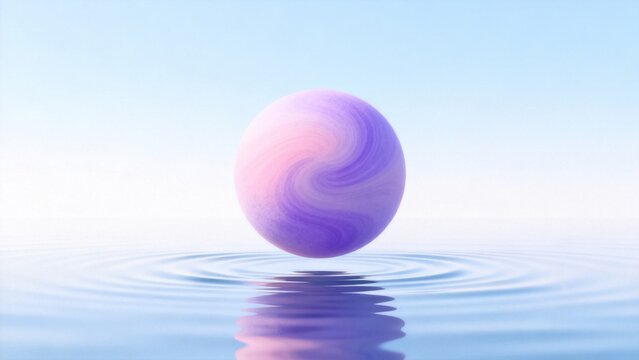 Spherical object floating on water