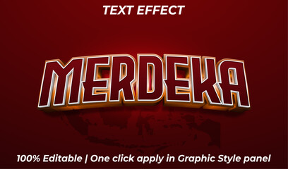 Obraz premium Merdeka Indonesian Freedom Bold Text Effect