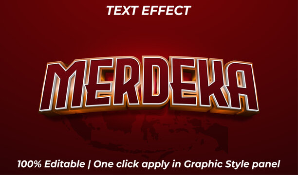 Merdeka Indonesian Freedom Bold Text Effect