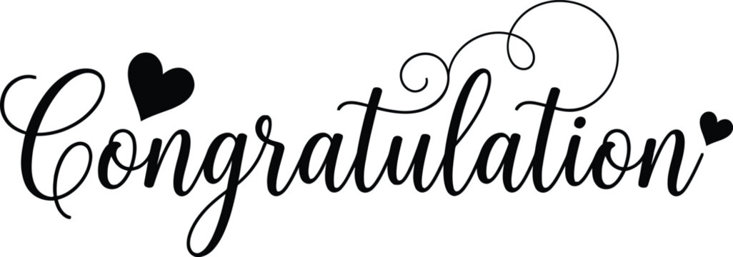 Elegant congratulation message with hearts