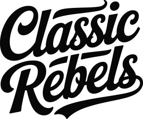 Obraz premium Black classic rebels text logo