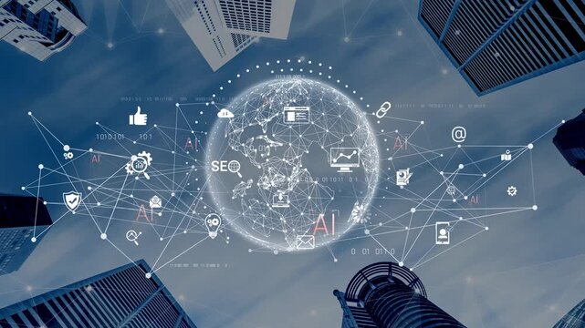 Global AI network showing connection between AI, global, and network elements across the digital world and data infrastructure Marrow