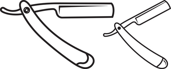 Obraz premium Two straight razors isolated on white background.