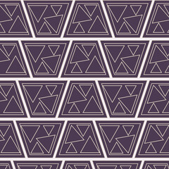 Fototapeta premium Modern geometric pattern of seamless abstract triangles in deep violet tones
