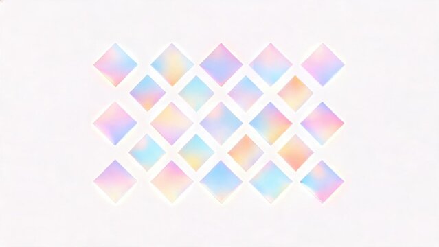 Geometric pattern with iridescent squares