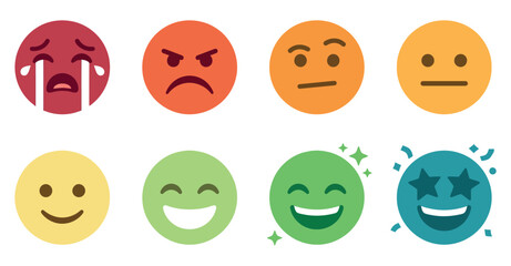 Fototapeta premium Emoji set editable vector illustration collection set of colorful emoticons and reactions