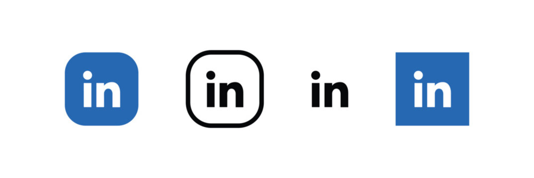Linkedin logos and icons in different styles and formats