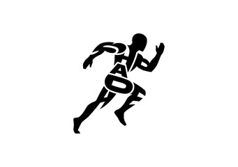 Obraz premium Runner Silhouette with Text