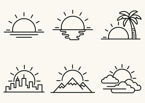 Sunrise and Sunset Elements Collection